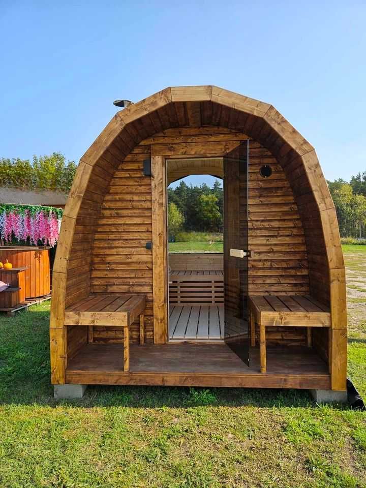 Sauna ogrodowa piec opalany drewnem