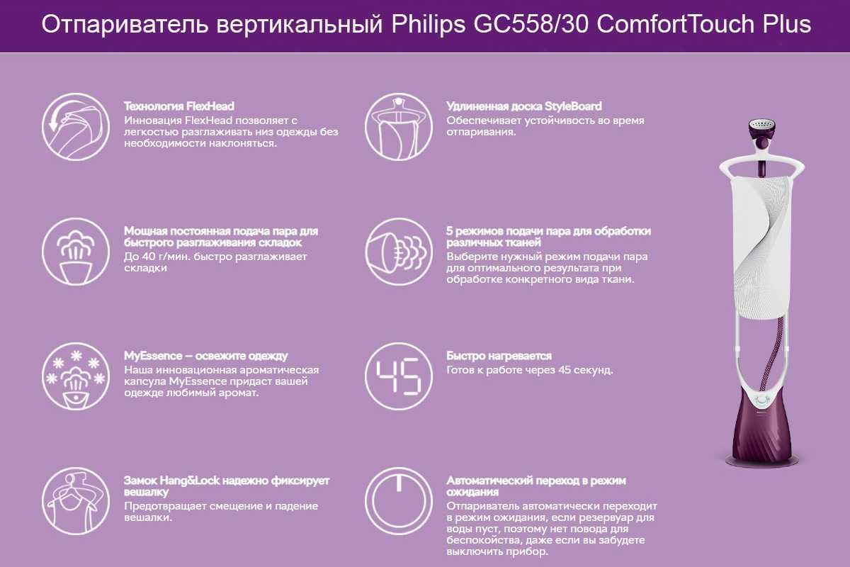 Отпариватель вертикальный Philips GC558/30 ComfortTouch Plus