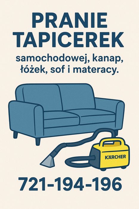 TANIO! Pranie tapicerki samochodowej, dywanów i kanap
