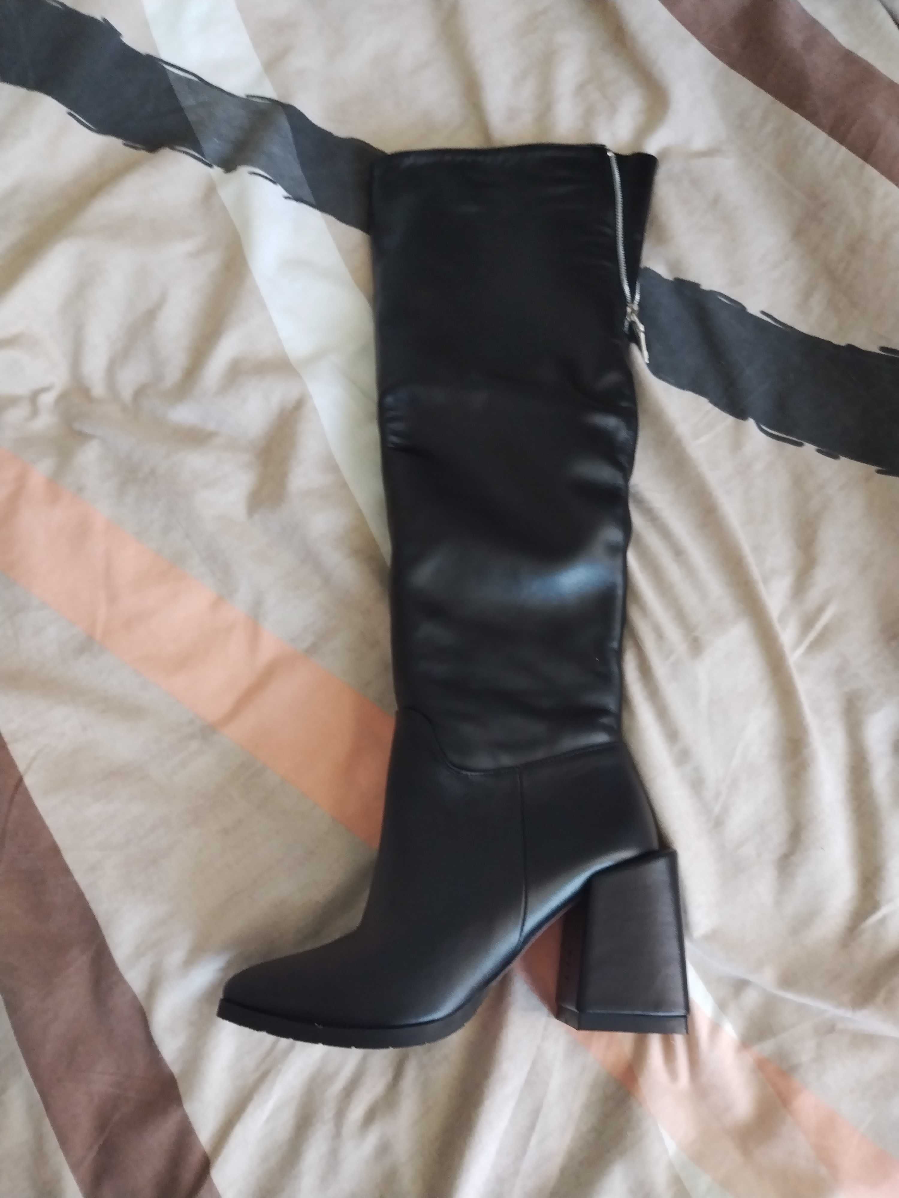 Ботфорти, єврозима, 36 р, каблук 8 см