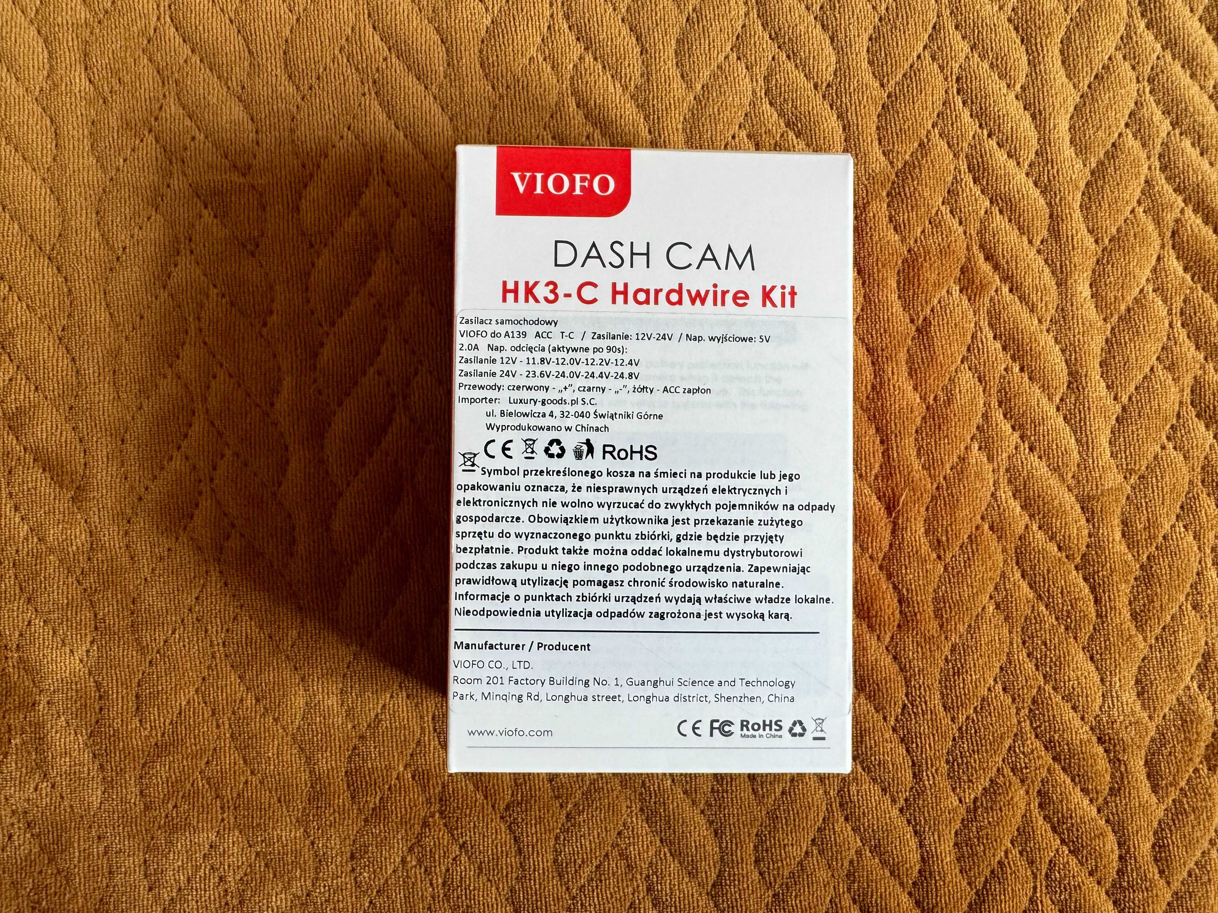 Adapter zasilania VIOFO Hardwire Kit ACC USB-C (HK3-C)