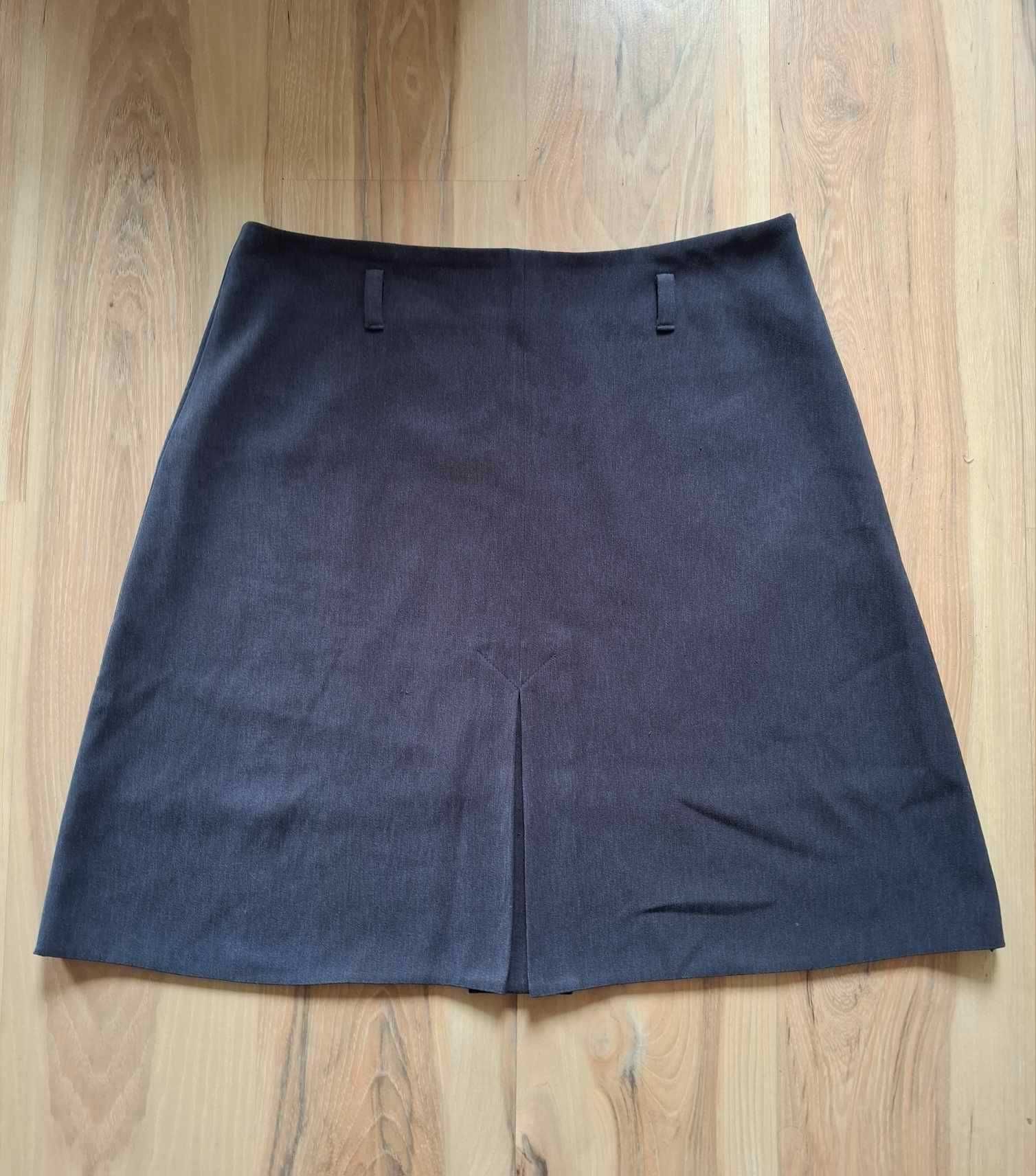 XXL 44 elegancka szara spódnica spódniczka materiałowa szary vintage