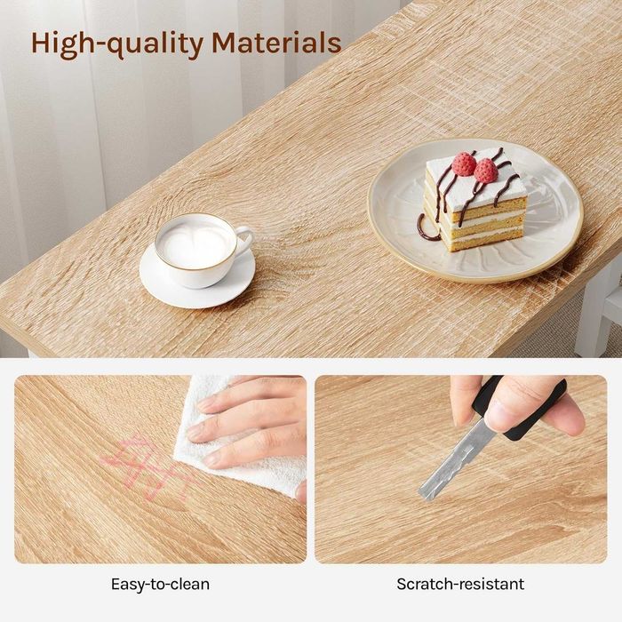 Loftowy Stolik Barowy 100x100x40cm Wyspa Kuchenna Woltu Jasny Dąb