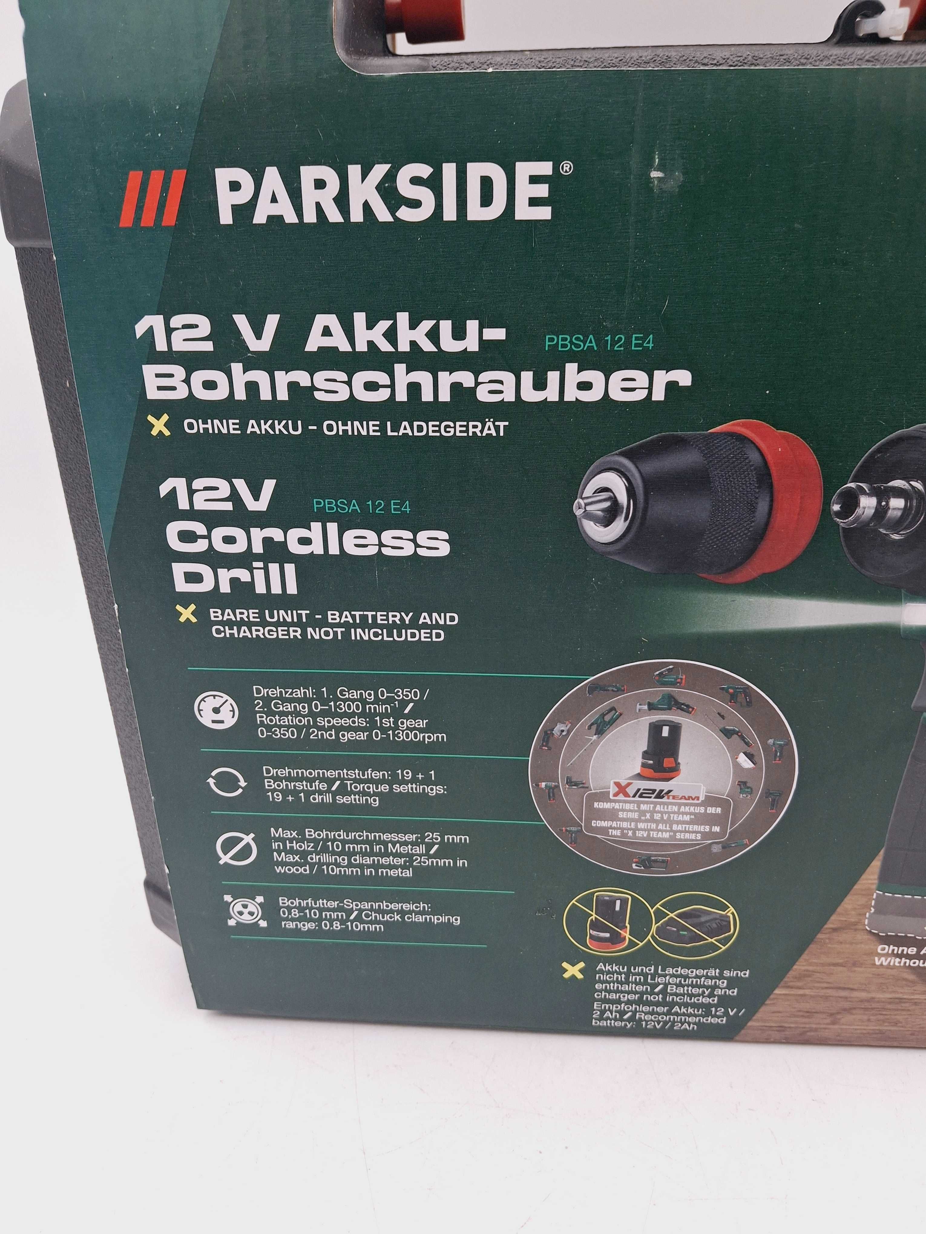 Wkrętarka Parkside zasilanie akumulatorowe 12 V PBSA 12 E4 JAK NOWA!
