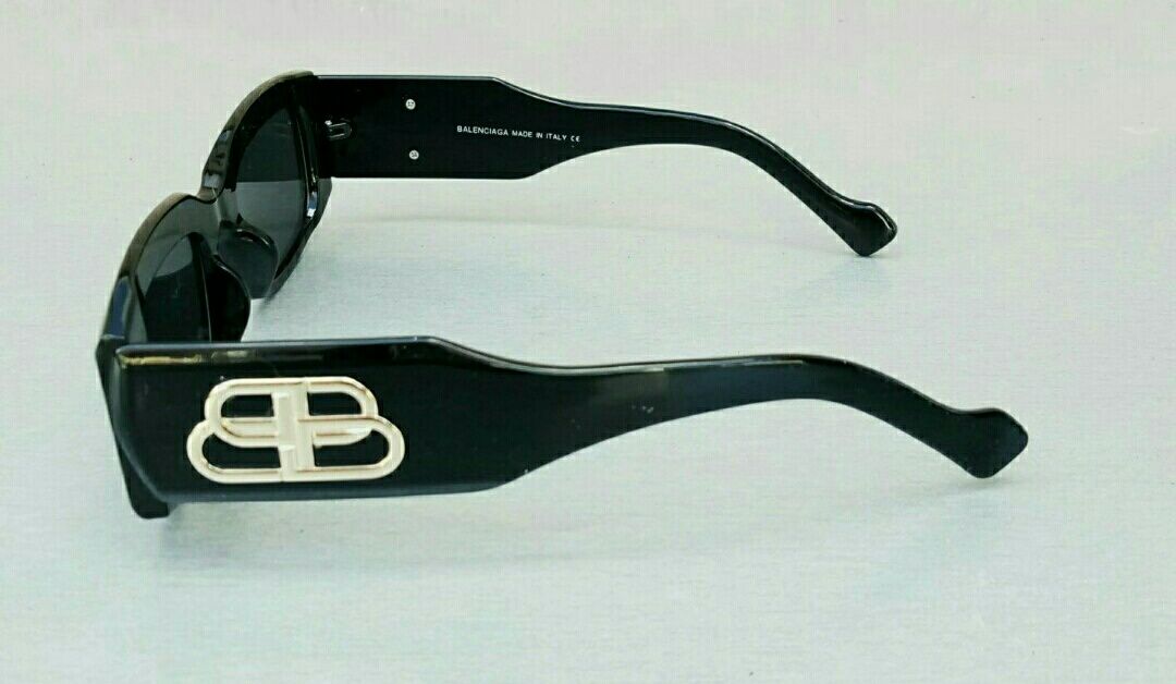 Balenciaga очки женские модные черный глянец с золотым лого