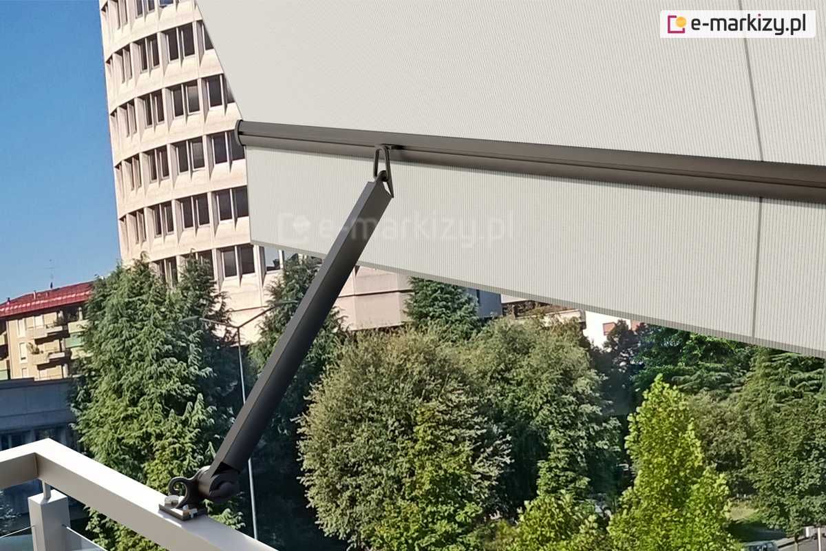 Markiza balkonowa poręczowa do bloku na taras Italia SELT bez kasety
