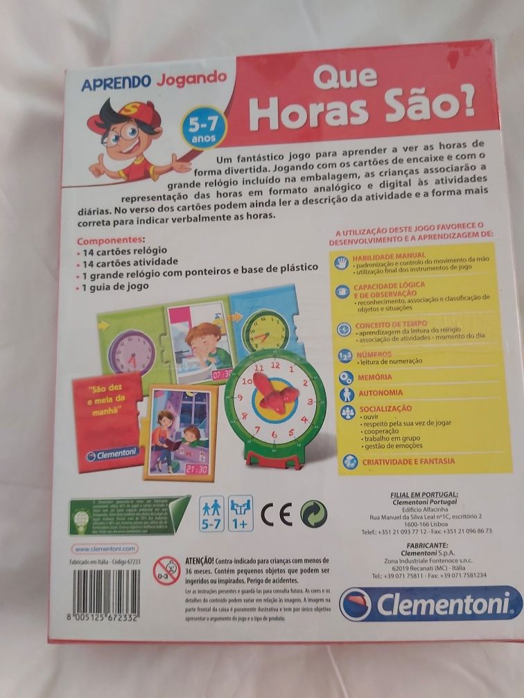 "Que horas são?" - Jogo para crianças dos 5 aos 7 anos.