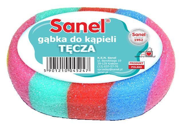 TĘCZA delikatna gąbka do kąpieli Sanel