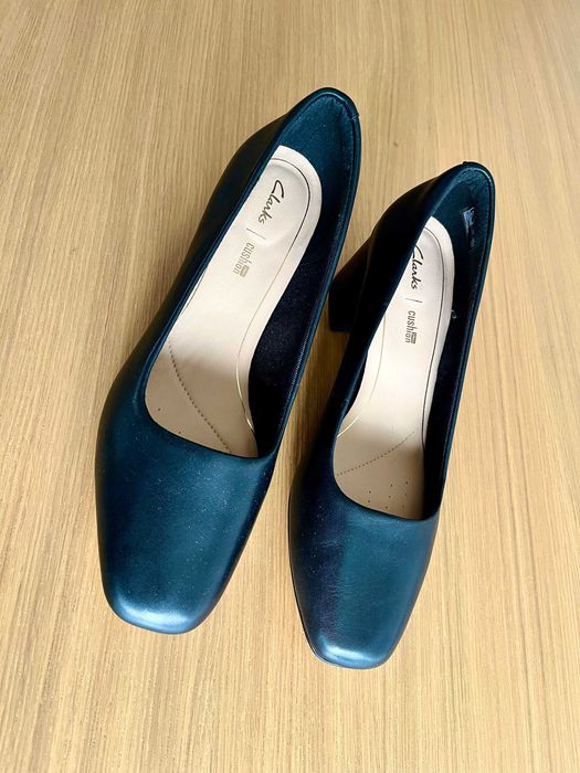 Sapatos Clarks Sheer Rose - tipo pump em pele preto