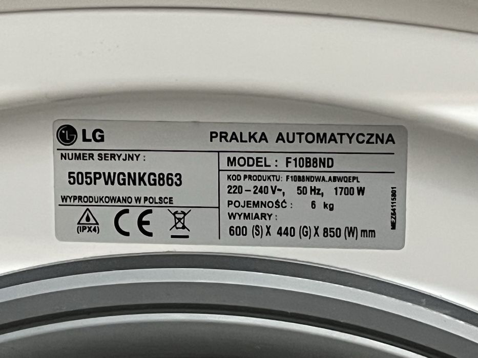 Pralka LG 45cm 6kg 1000ob |12msc |BD stan |Dowóz