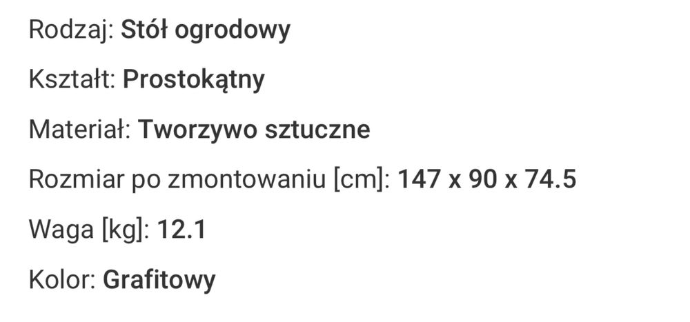 Stół ogrodowy z krzesłami