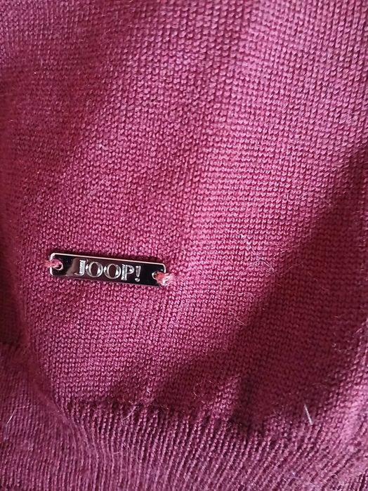 Joop elegancki Sweter r.XL 100% schurwolle,bordowy·