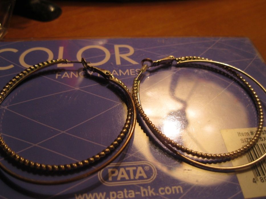 старенький серьги кольца 80-е года металлические большие