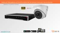 Videovigilância com fios (IP) e Switch PoE 64 Câmaras Dome 2 mpx, Hikv