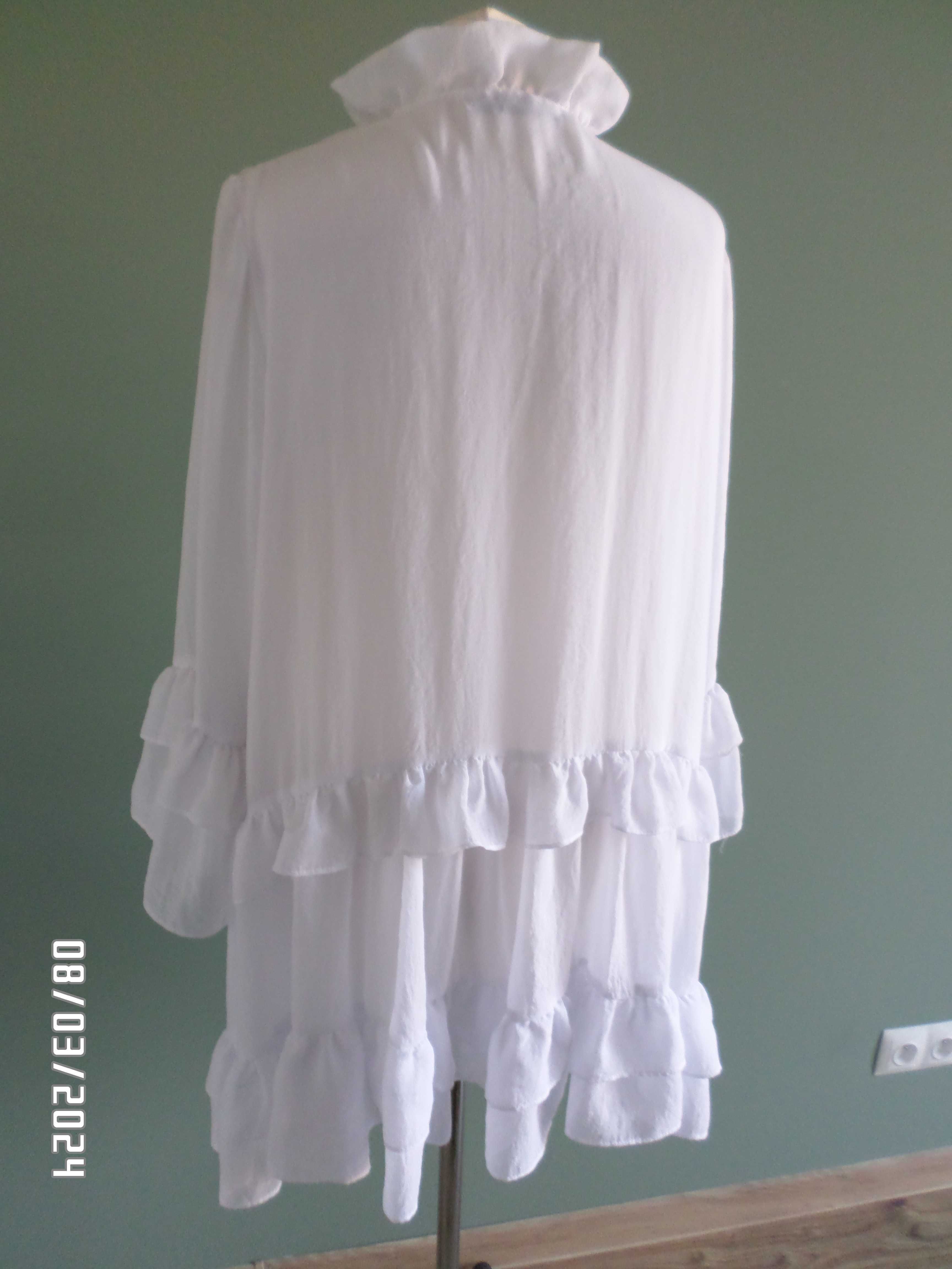 śliczna biała sukienka na wesele-bal-COUS-M/L