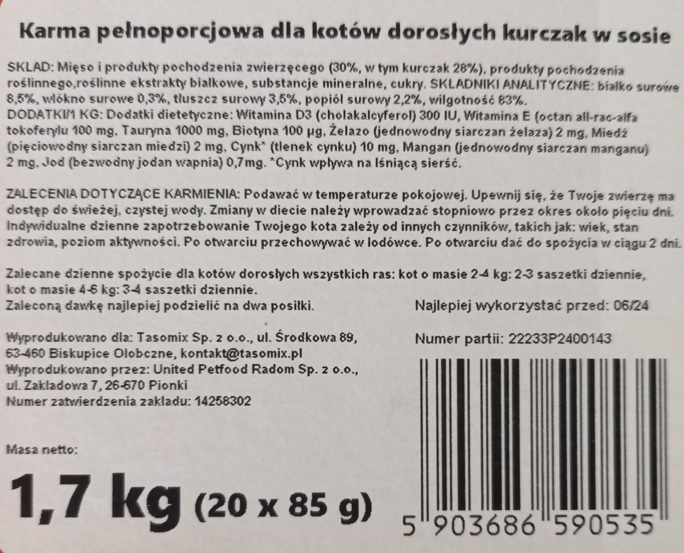 Cztery Łapy KOT zestaw 3kg sucha + 20szt saszetki