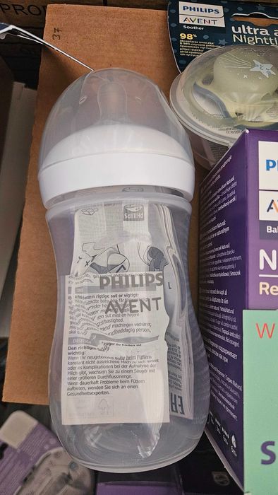 Avent Natural 260ml butelka ze smoczkiem 3m smoczek sredni pojemnik