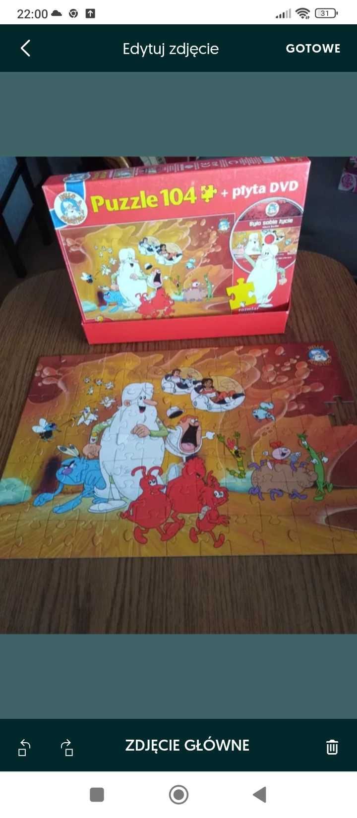Puzzle Smerfy, truskawkowe ciastko, było sobie życie