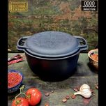 Котелок 6л, Ø26см,вага 6,58кг чавунний з кришкою-сковородою (Т404СР)