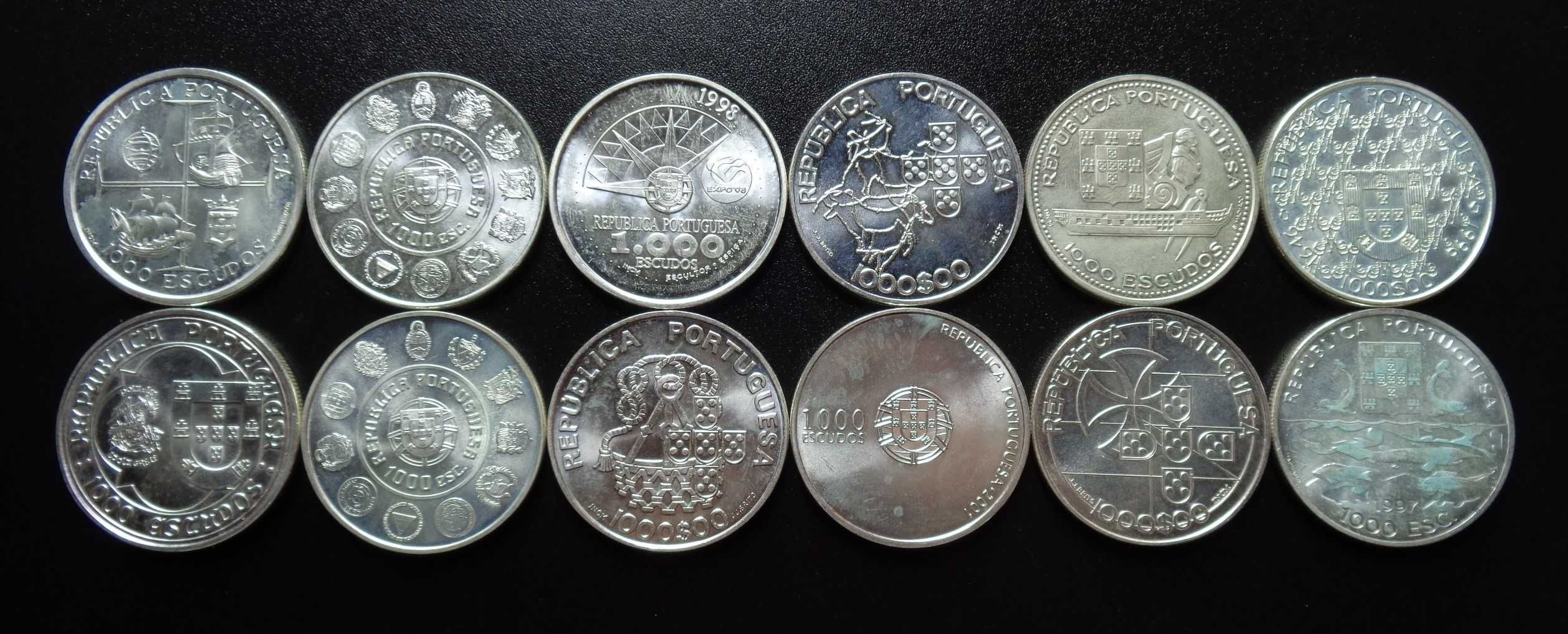 Lote de 12 Moedas 1.000 Escudos Prata