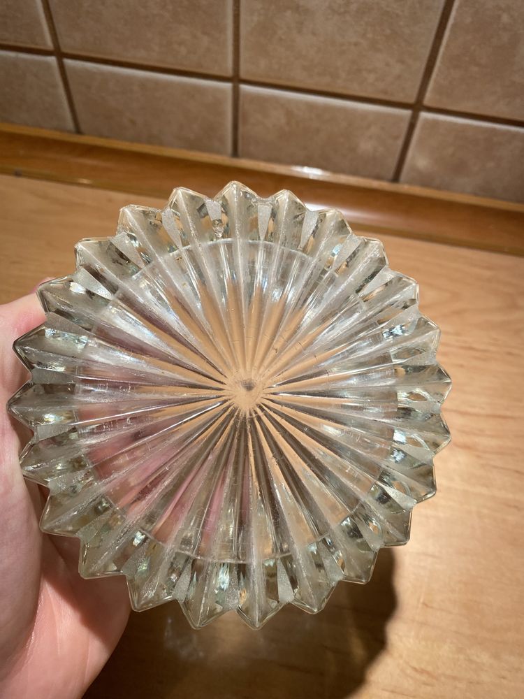 Szklana popielniczka (bardzo grube szkło)Vintage PRL