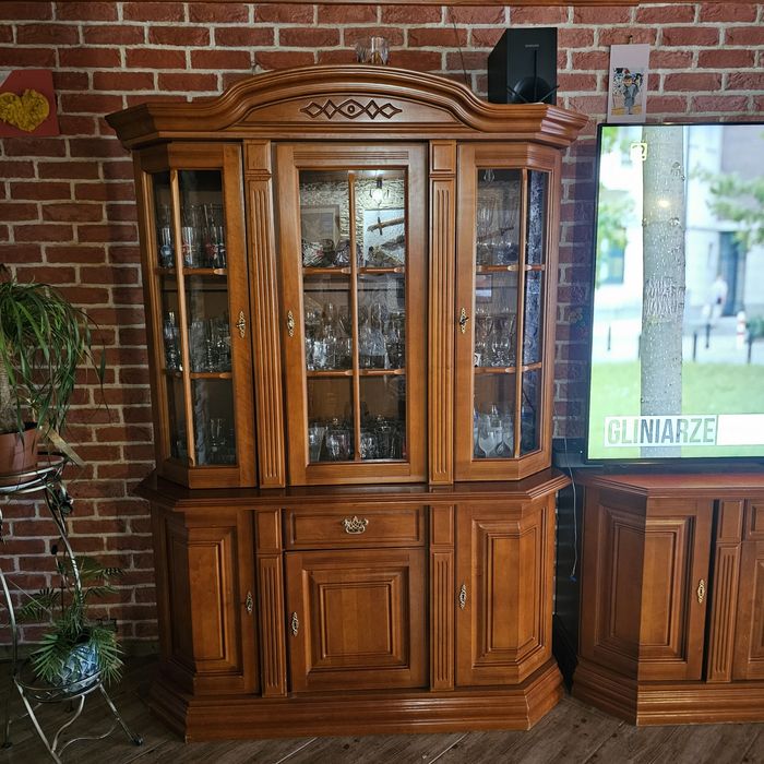 Meble salon komoda, komoda z nadstawką witryna