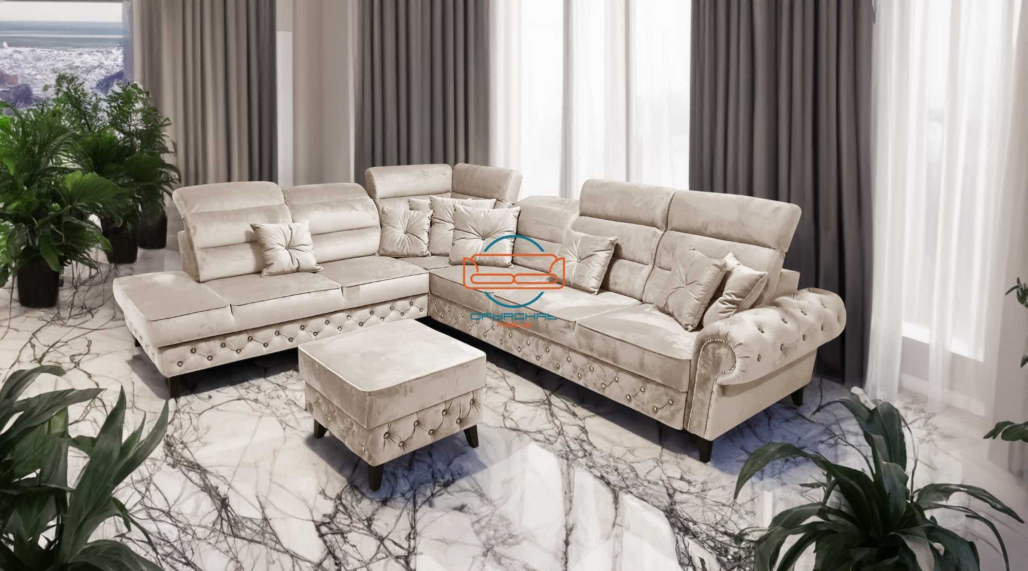 PRODUCENT!!! Wygodny narożnik dodatki glamour spanie NR.2/2024 R