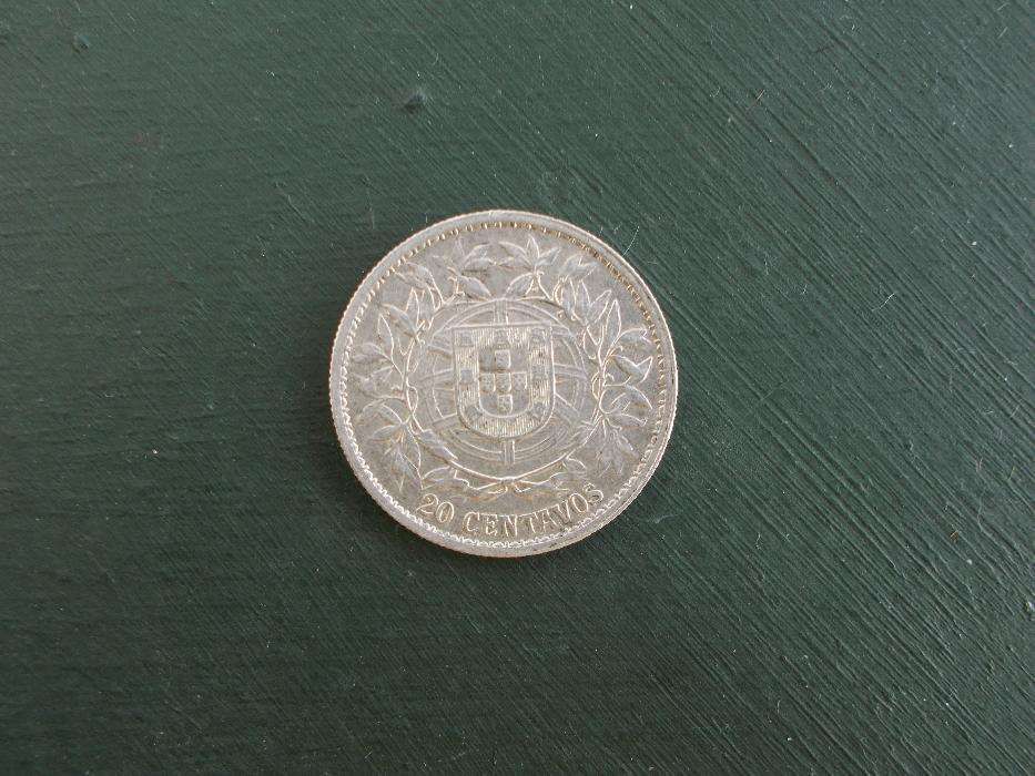 Moeda Portuguesa 1916 Prata 20 centavos