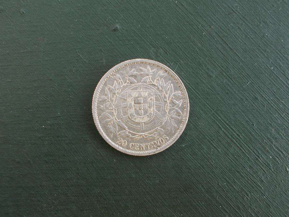 Moeda Portuguesa 1916 Prata 20 centavos