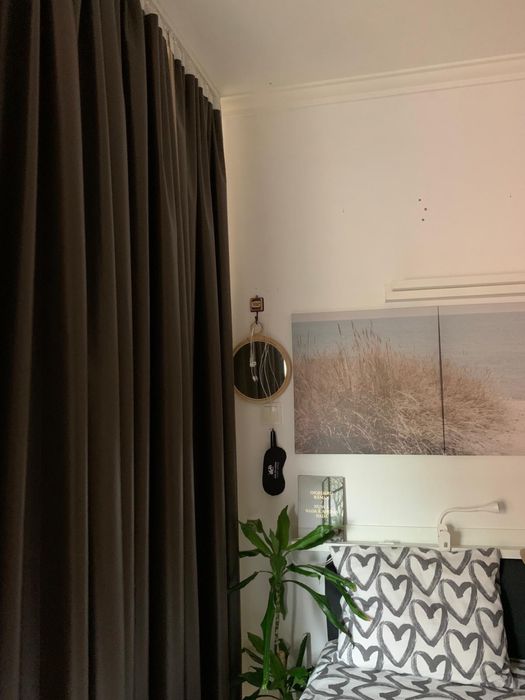 Cortinado Novo opaco, 1ud, bege/c/fita p/ franzir