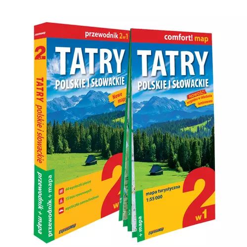 Tatry polskie i słowackie 2w1 przewodnik + mapa. ExpressMap