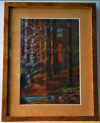 Obraz strumyk w lesie
