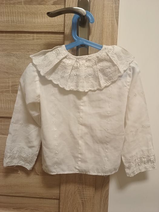 Bluzka koszula na guziki z kołnierzykiem dla dziewczynki