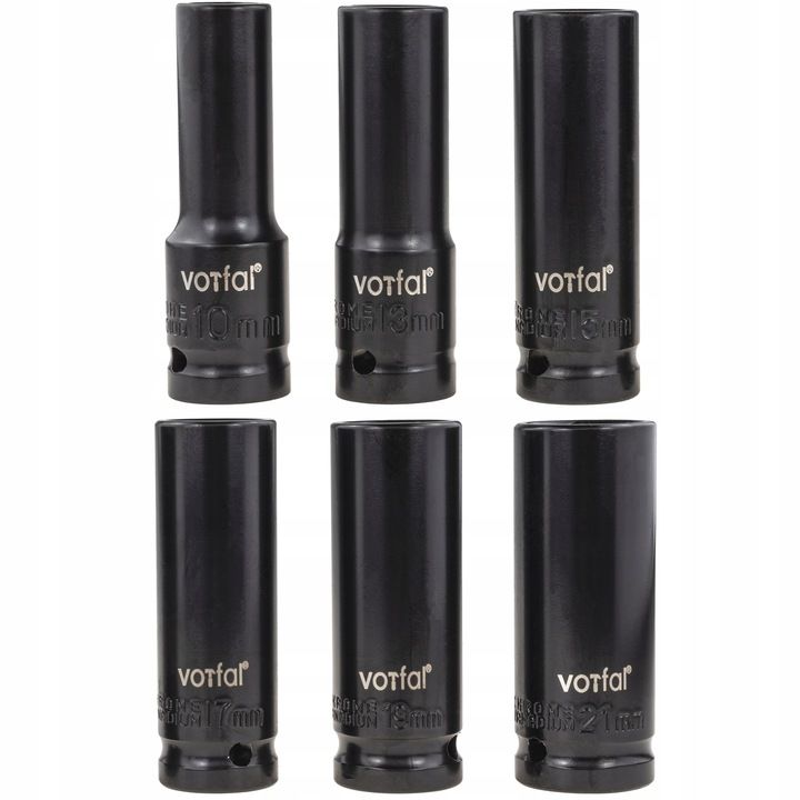 Zestaw Nasadek Udarowych Nasadki Udarowe 1/2" 10-21 Mm Długie Mocne Ze