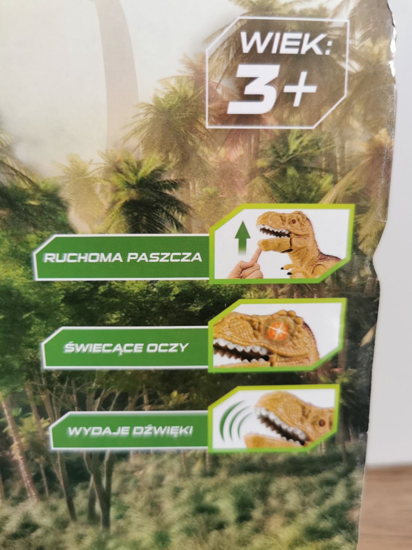 Dinozaur T-Rex zabawka dźwięki światło rusza ręką ryczy
