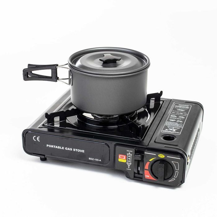 Zestaw garnków kempingowych survival DS308-3 czarny