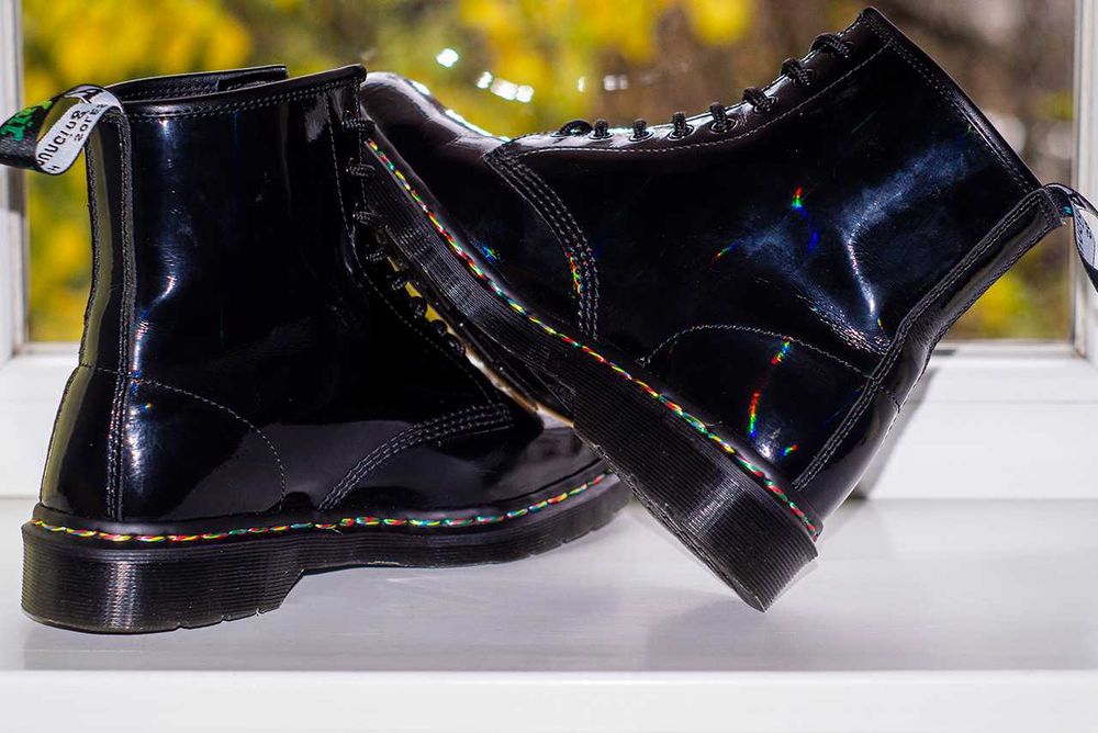 Черевики Dr. Martens Rainbow Patent Lamper 1460 Ws Black 42 р оригінал