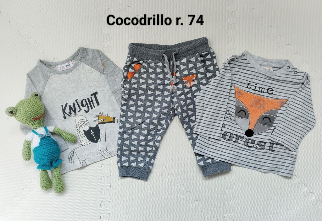 Spodnie, koszulki Cocodrillo r. 74 Cena całość