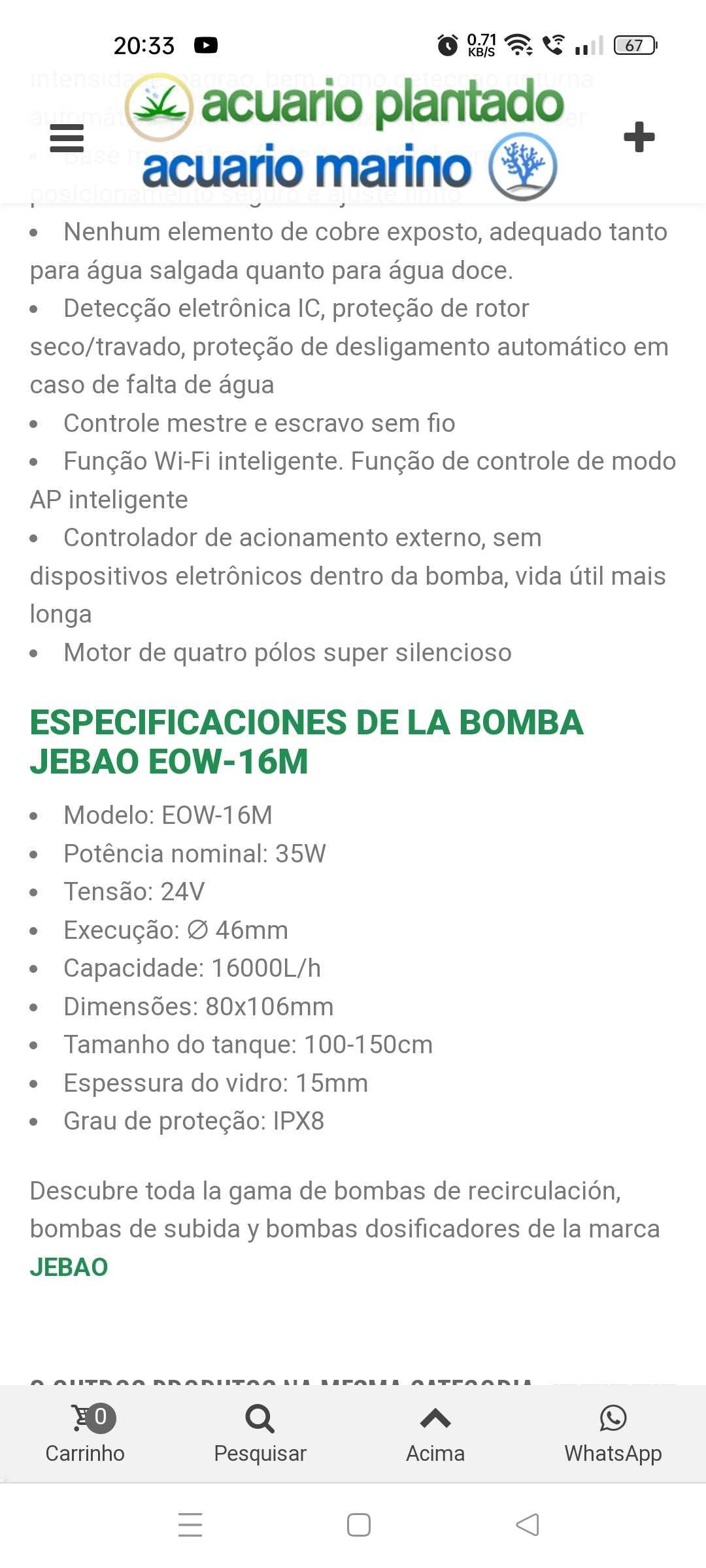 Bombas de circulação jebao 16000L