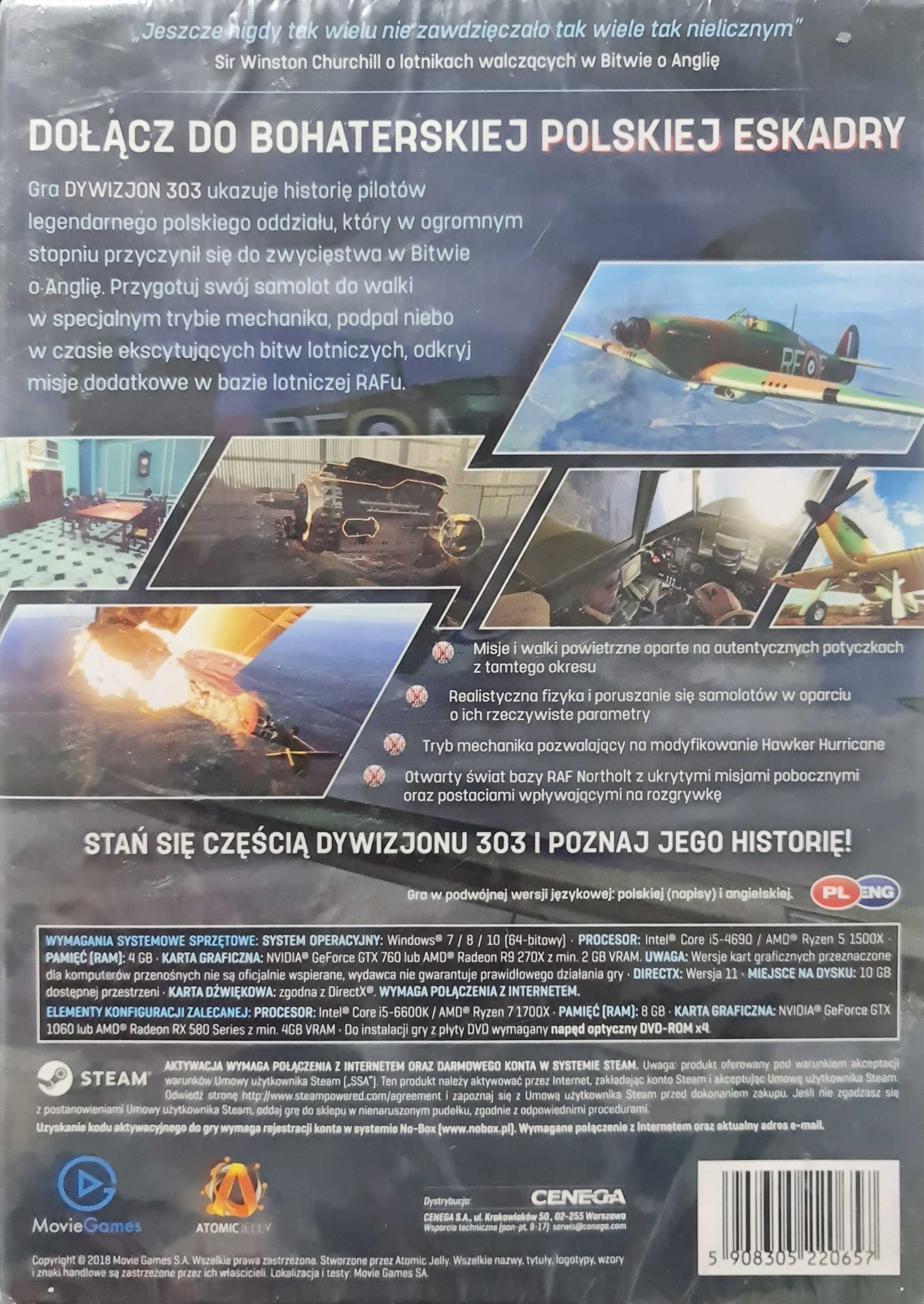 Gra PC Dywizjon 303 Bitwa o Anglię PL nowa folia