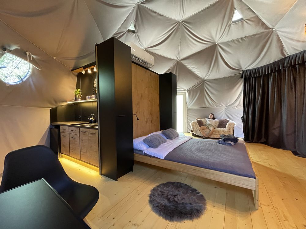 Namiot kopułowy, Kanadyjski wersja ZIMOWA, glamping,  6 m,  caloroczny