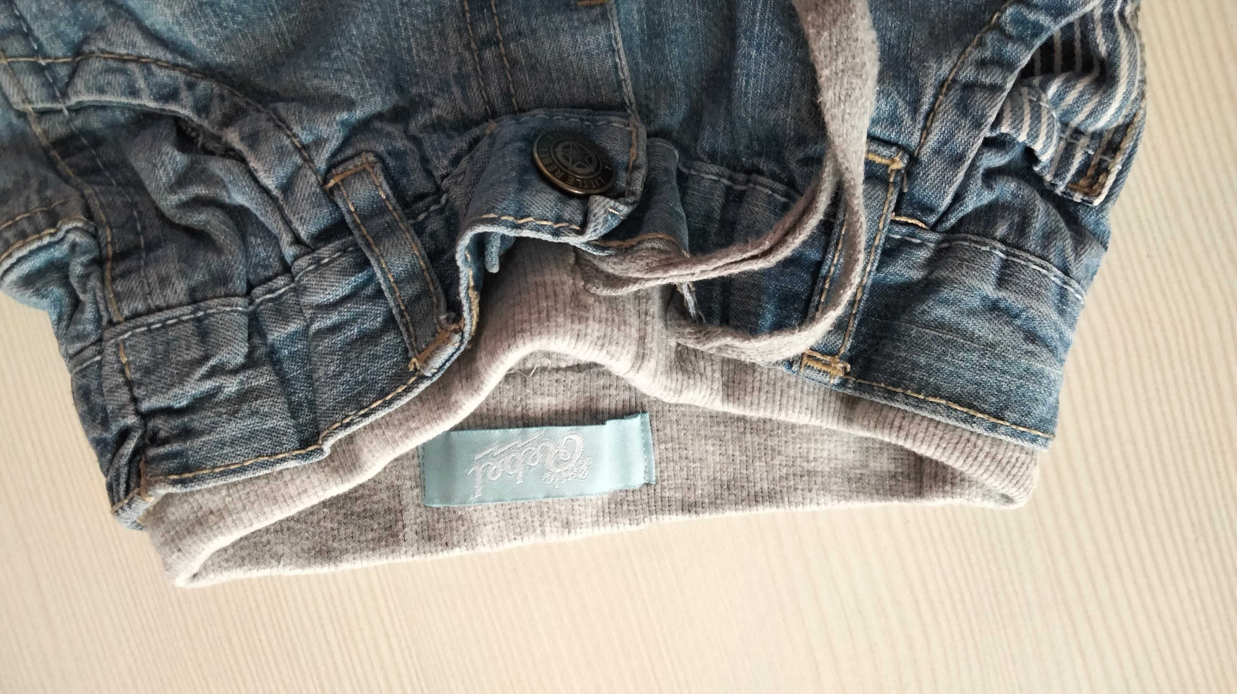 Spodnie dżinsowe rozmiar 86 z naszywkami