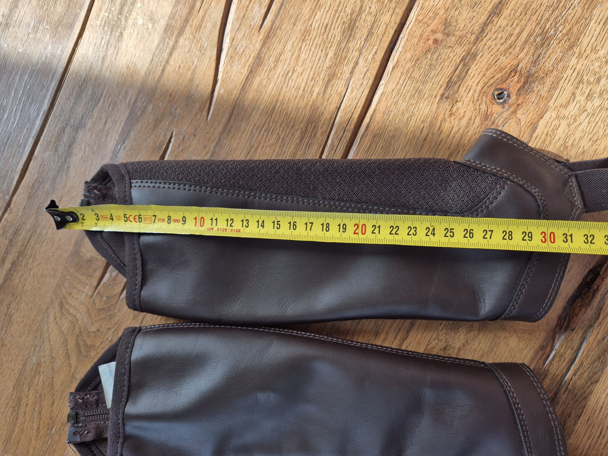 Sztylpy czapsy jeździeckie Fouganza 8 lat 28cm brązowe