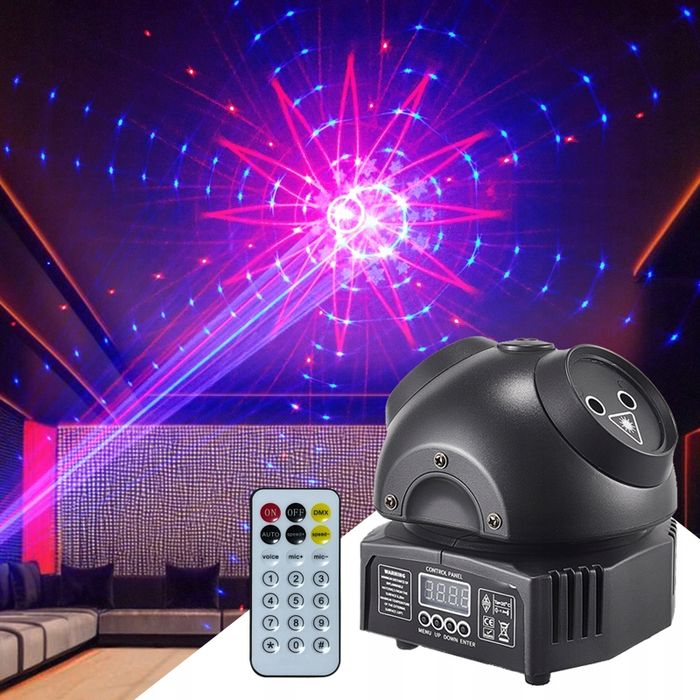 Laser RGB 30W DMX pilot ruchoma głowa na scenę imprezy