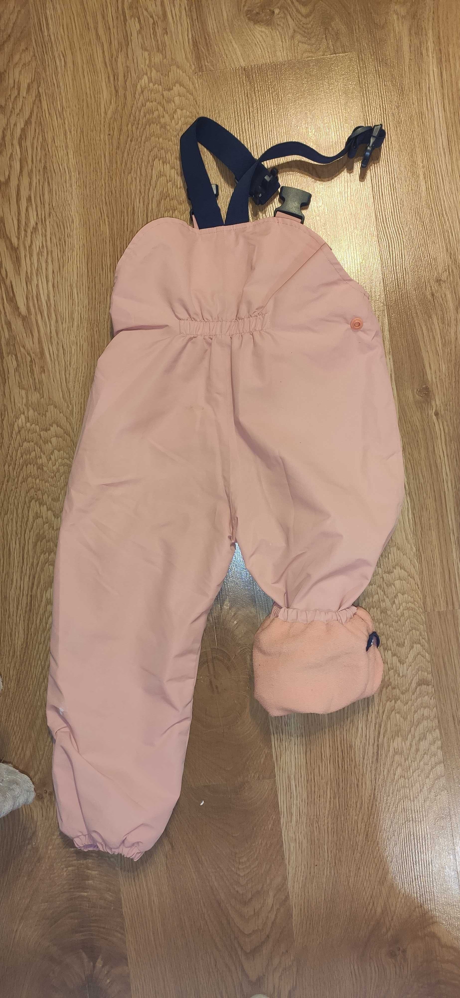 kurtka i spodnie zimowe dla dziewc pomarańczowa granatowa 104 ZESTAW
