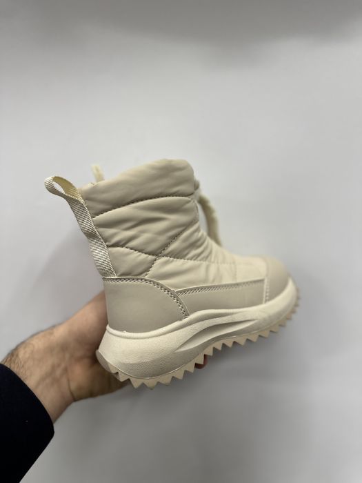 Дутики зимові на овчині 26-32, світлі дутіки черевики, дитячі ботинки