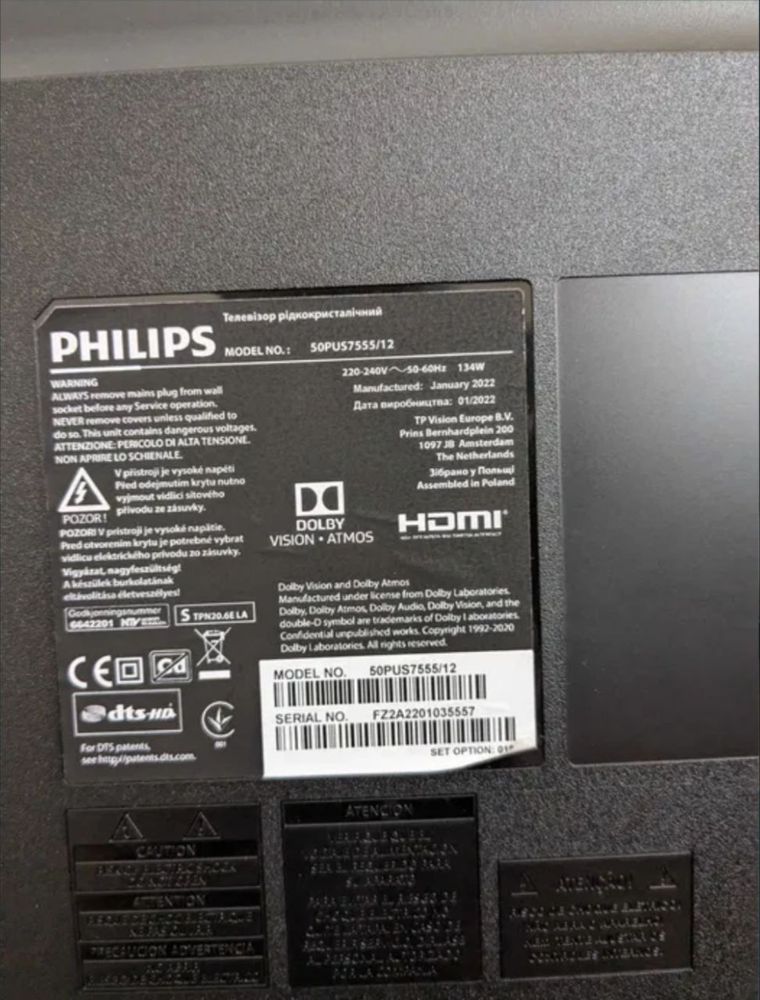 PHILIPS 50 cali uszkodzony