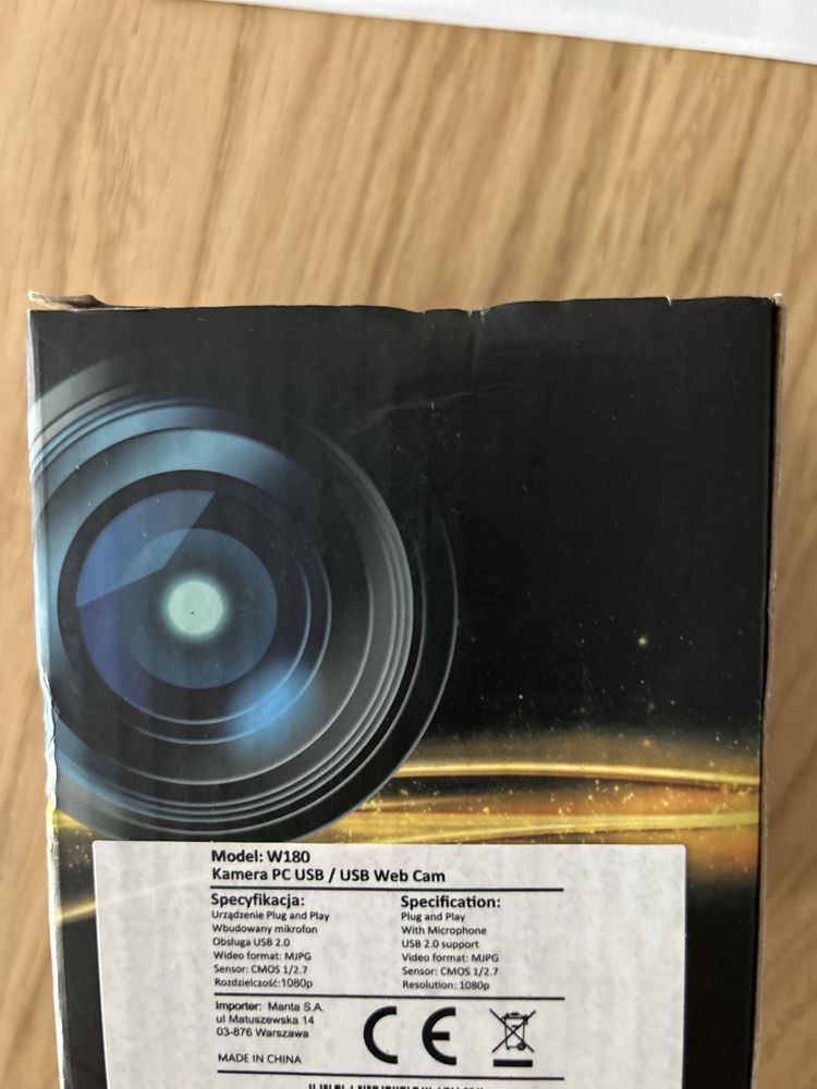 Kamera internetowa plug in full hd MANTA W180, nowa