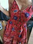 Czerwona sukienka lato boho xs