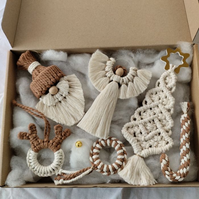 Різдво,новорічні іграшки на ялинку,рождественский подарок макраме,